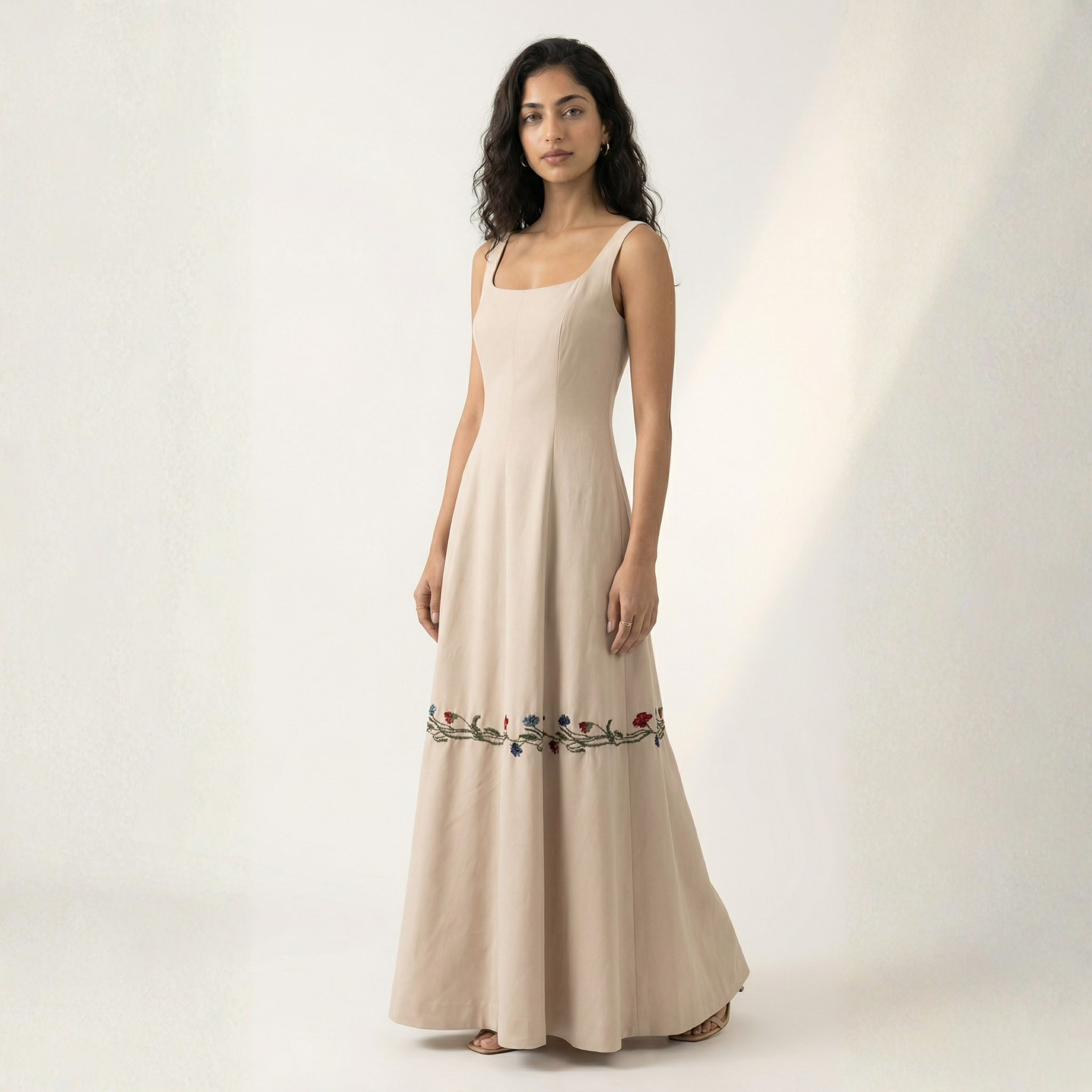 Ivory Ember Embroidered Kali Dress