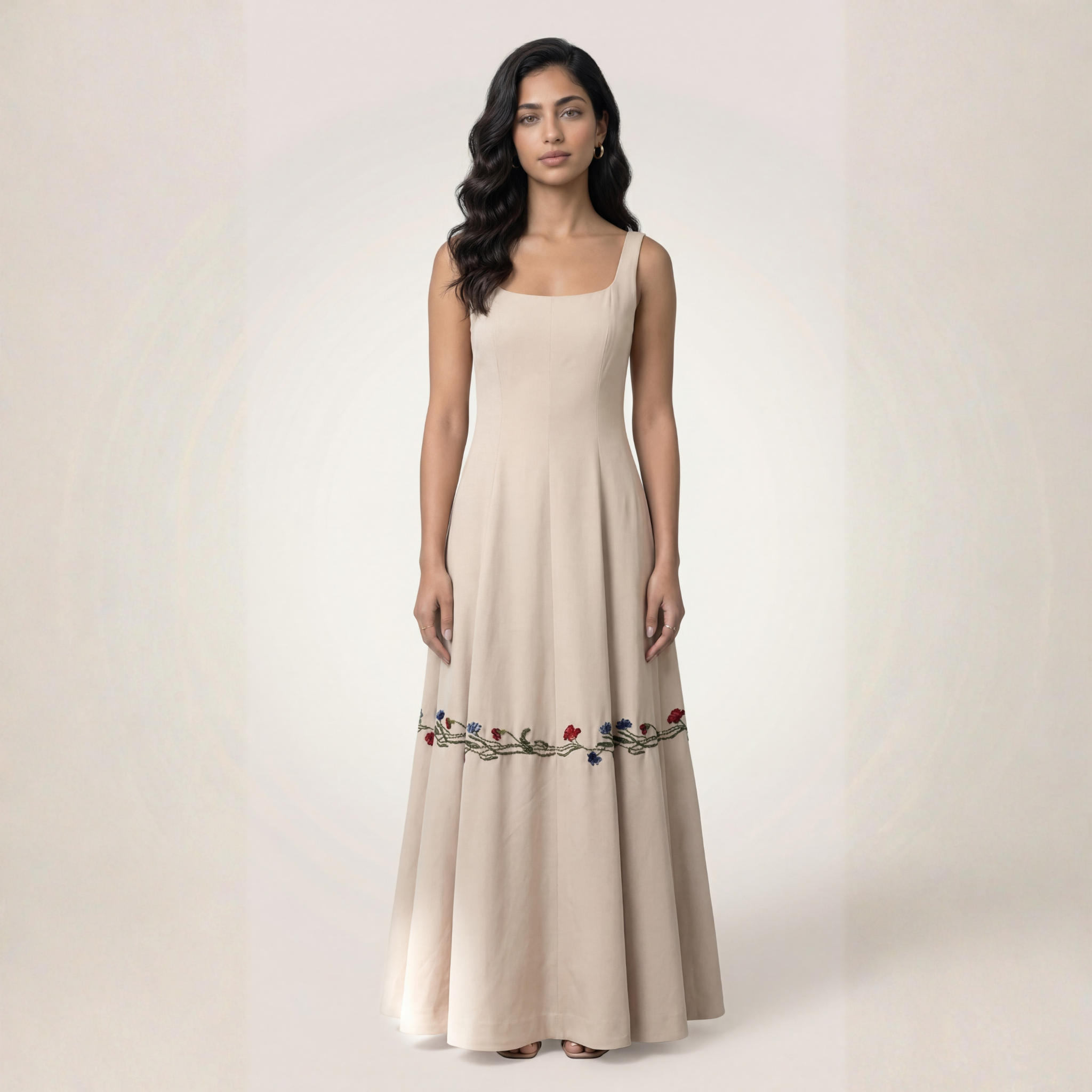 Ivory Ember Embroidered Kali Dress