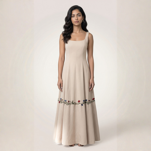 Ivory Ember Embroidered Kali Dress