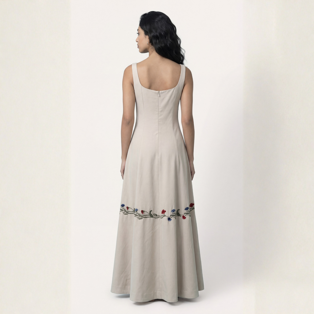 Ivory Ember Embroidered Kali Dress