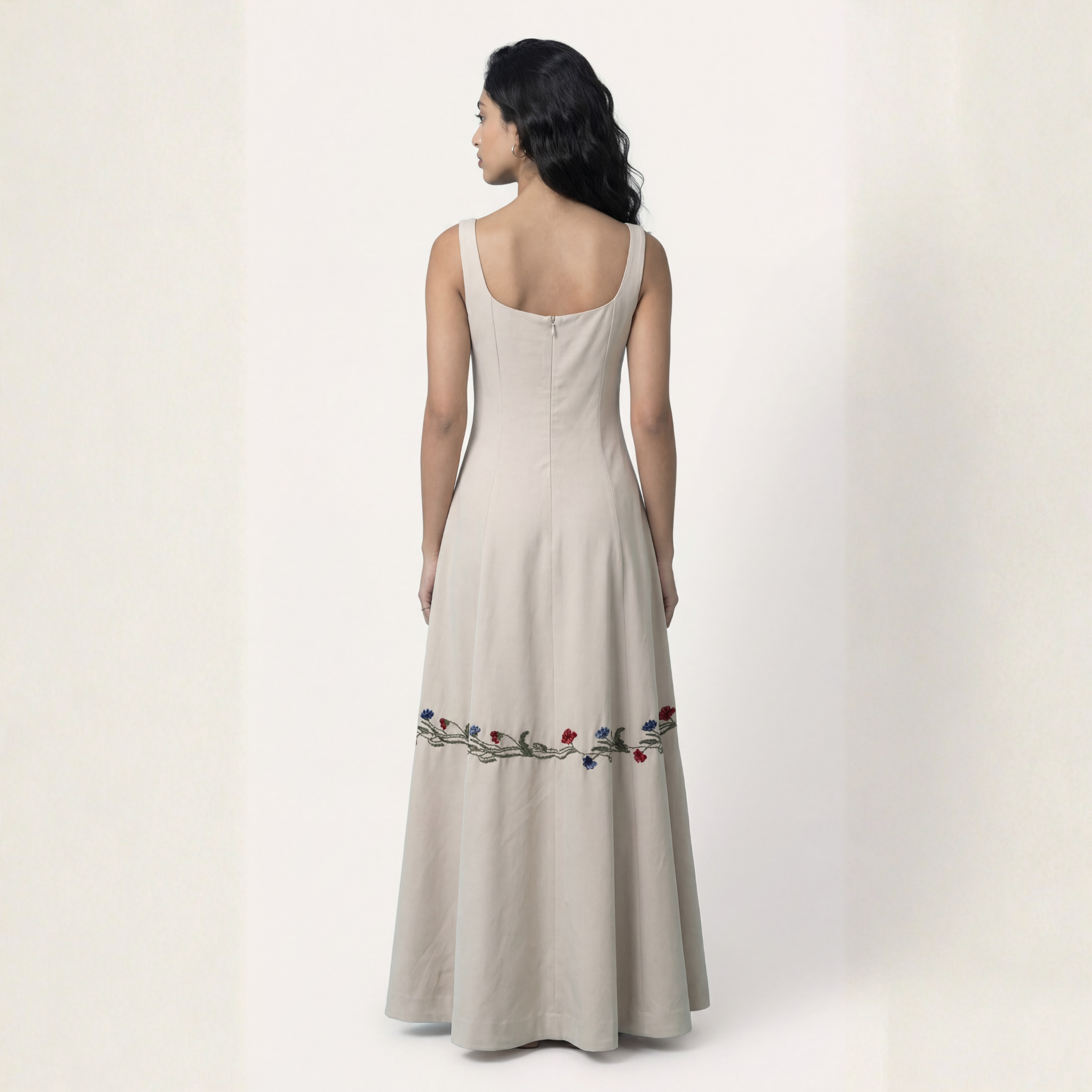 Ivory Ember Embroidered Kali Dress