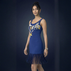 The Royal Bloom Embroidered Fringe Dress