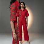 Scarlet Ember Embroidered Jumpsuit