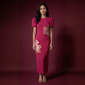 Fuchsia Muse Balloon Sleeve Dress