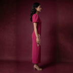 Fuchsia Muse Balloon Sleeve Dress