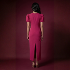 Fuchsia Muse Balloon Sleeve Dress